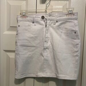 Classic White Denim Skirt